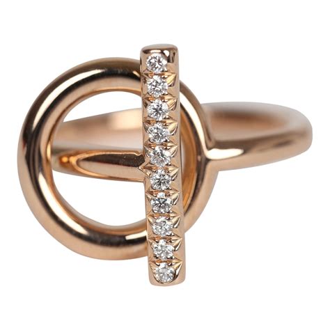 Hermes Echappee PM Diamants Bague en or rose 18K US 5 1/4.